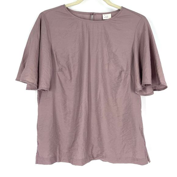 A New Day Flutter Sleeve Blouse Brown Women's Size Small NWT - Picture 1 of 6